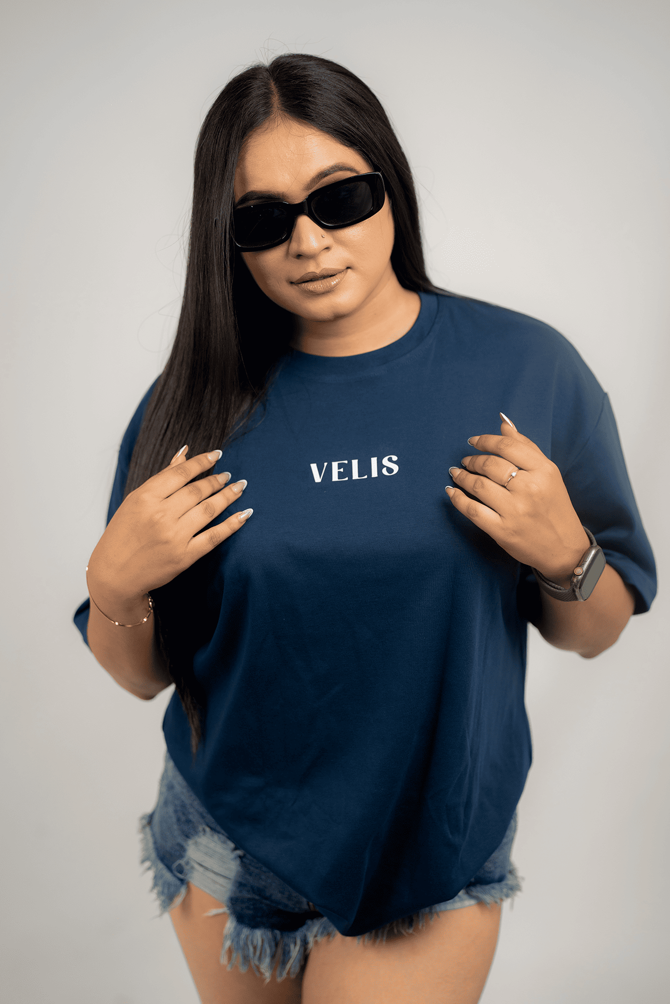 Navy Moon Thief Galaxy - Unisex Oversized Tee